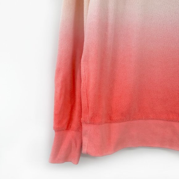 GAP Pink & Salmon Ombre Sunset Hued Cotton Terry Terrycloth Crewneck Sweatshirt - Picture 5 of 9